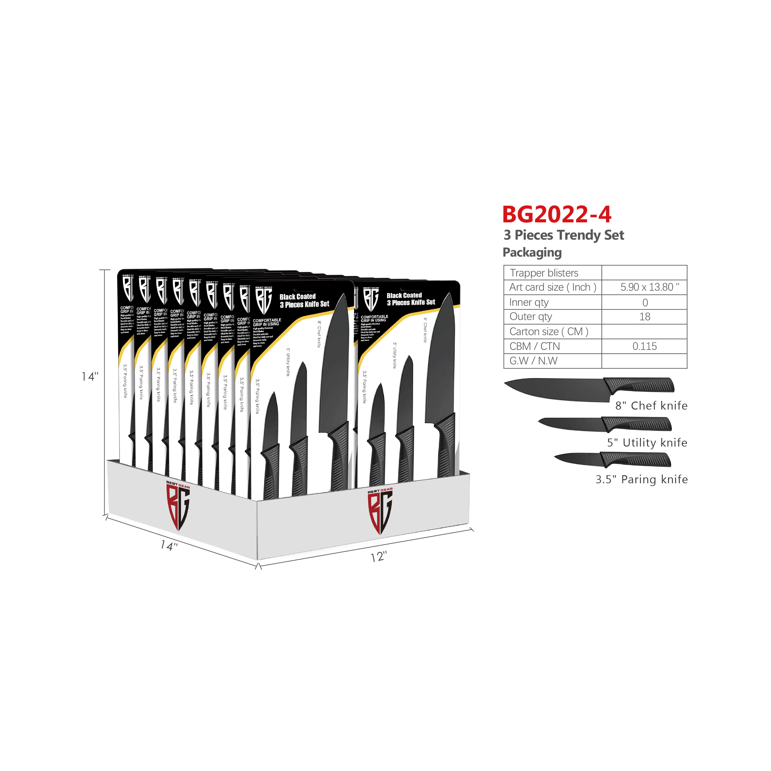 3pcs Trendy Set Packaging