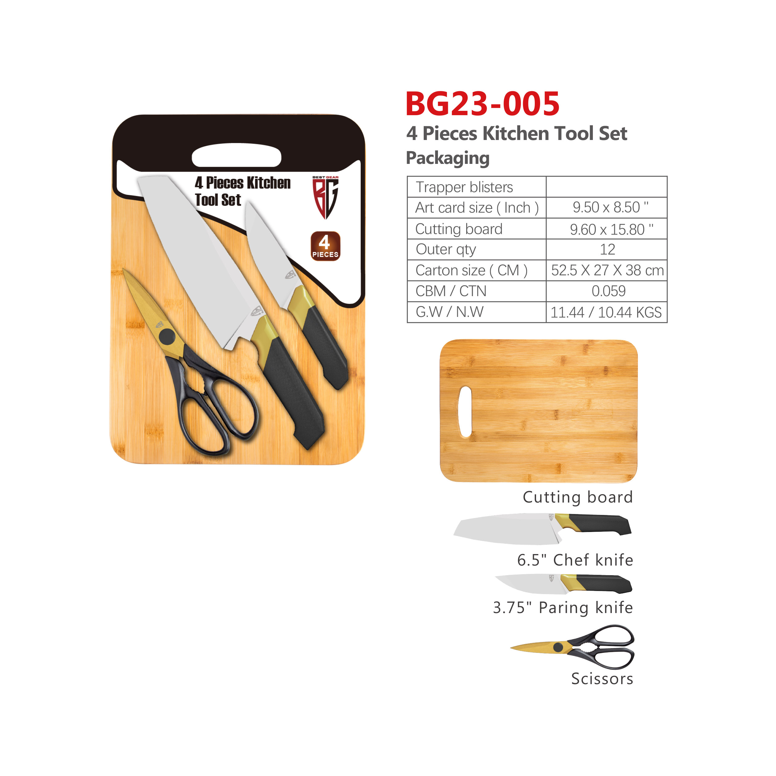 4pcs Kitchen Tool Set Packaging