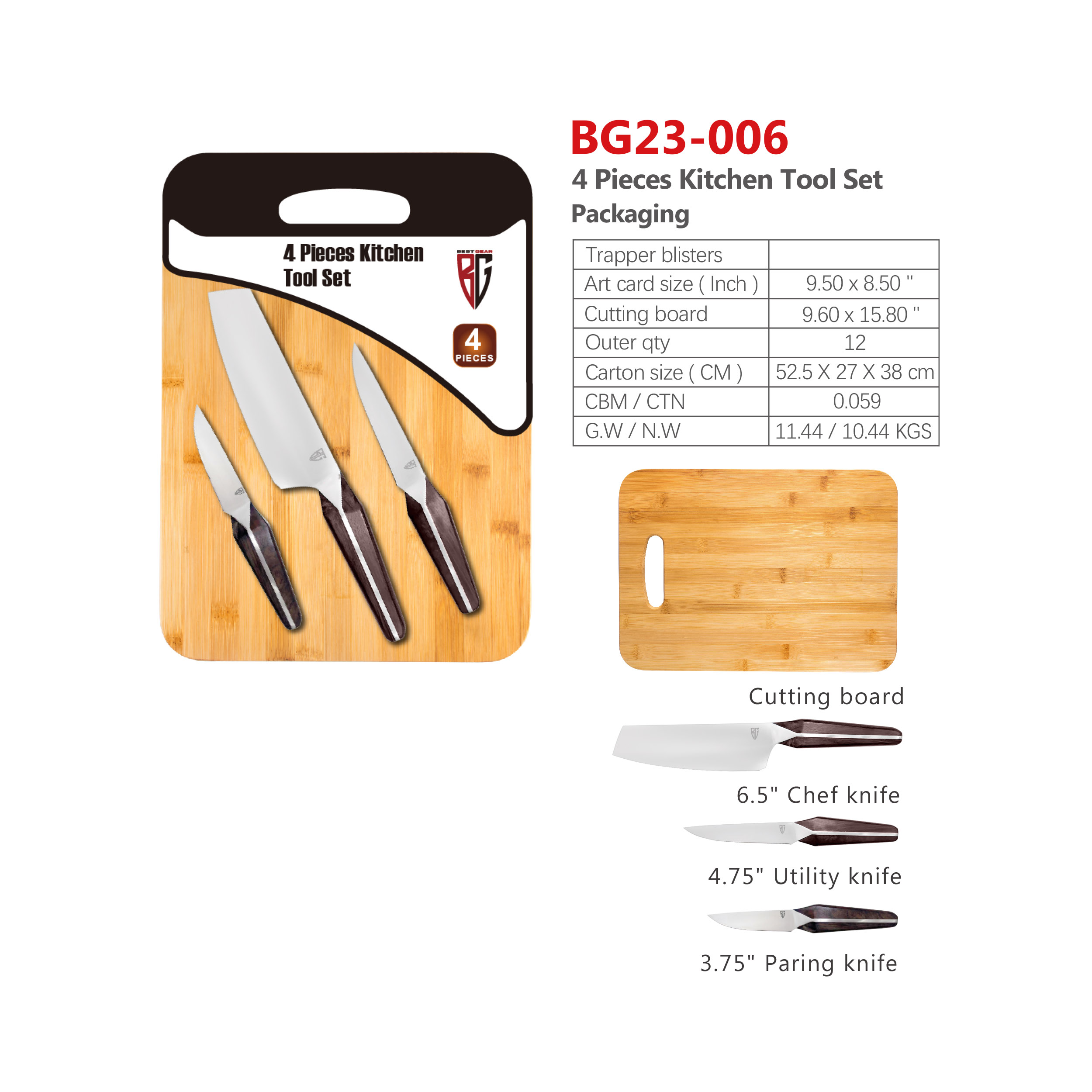 4pcs Kitchen Tool Set Packaging