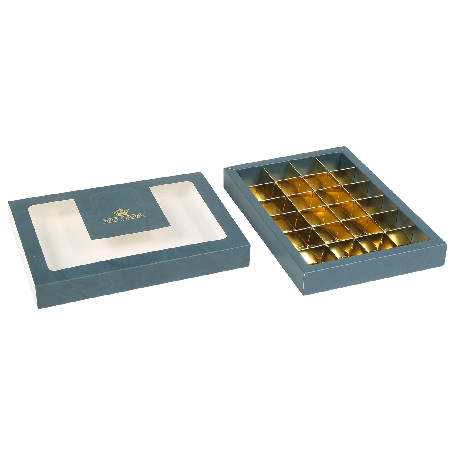 Custom Logo Hotfoil Chocolate Candy Box Gift Packaging with Sleeve and Clear Window