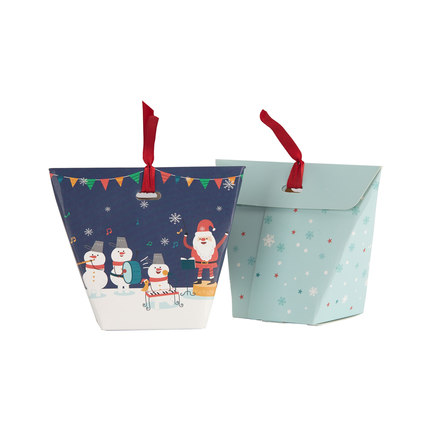 Trapezoid Candy Chocolate Paper Box Gift Packaging with Ribbon