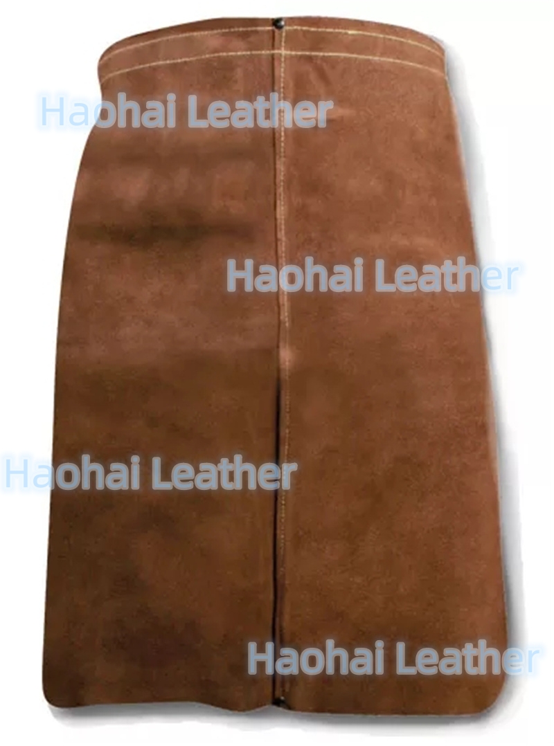 Brown color cow split leather waist apron
