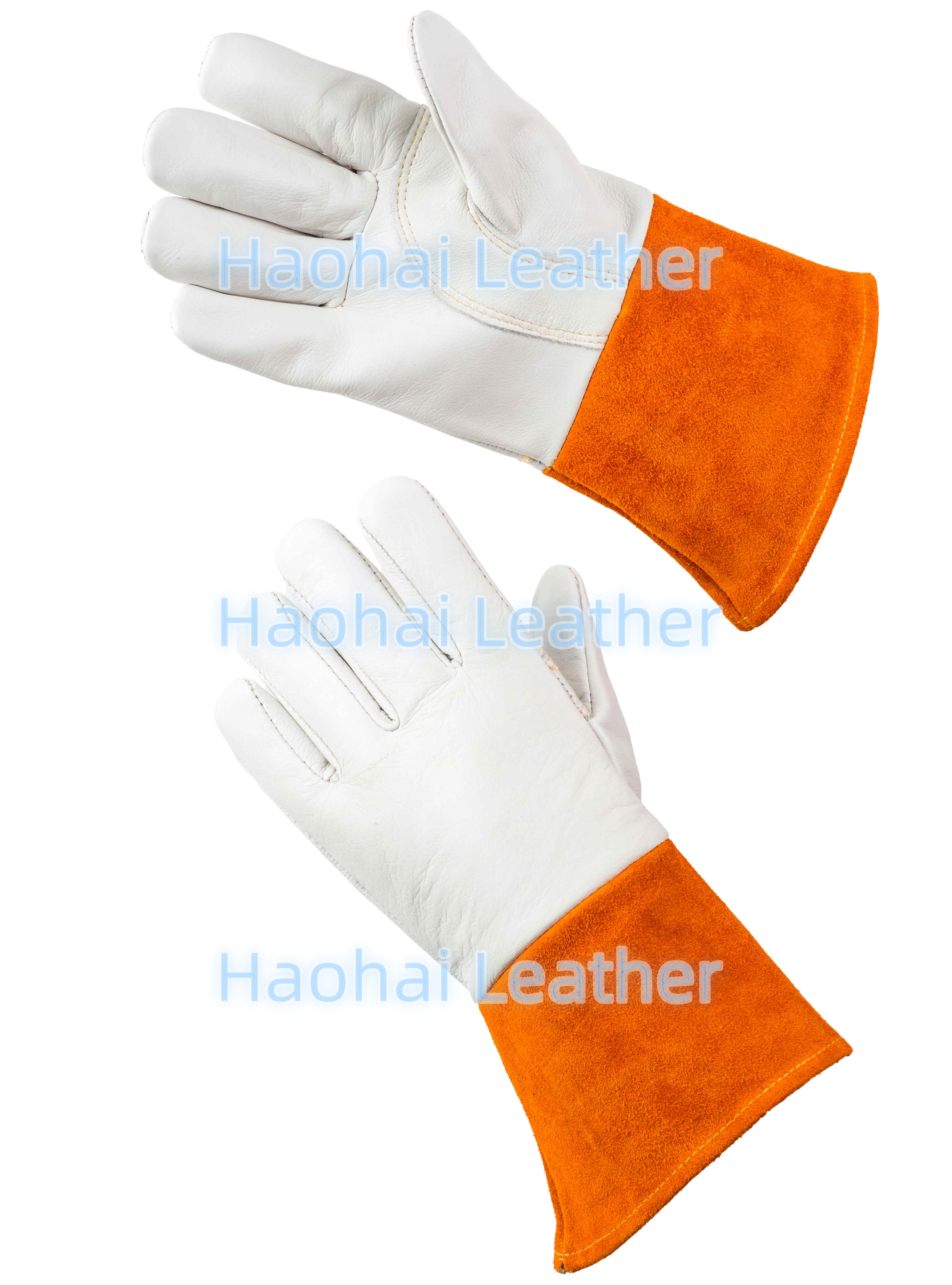 cow grain leather and cow split leather welding gloves