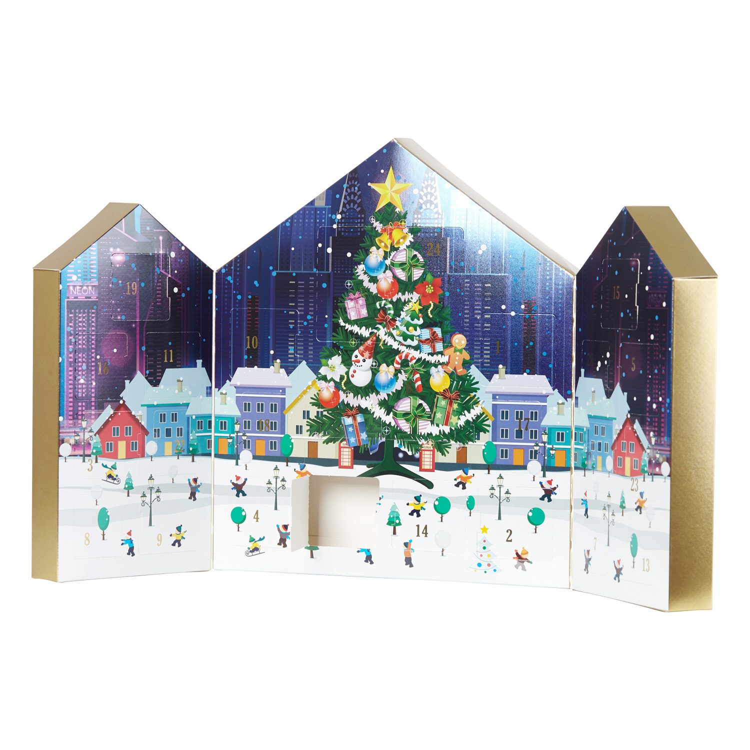 House Shaped Christmas Calendar Gift Box Chocolate Box Custom Paper Packaging
