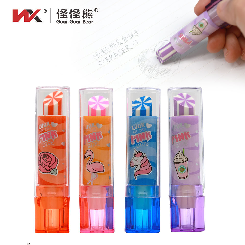wx-19007Unicorn flower cartoon lipstick eraser
