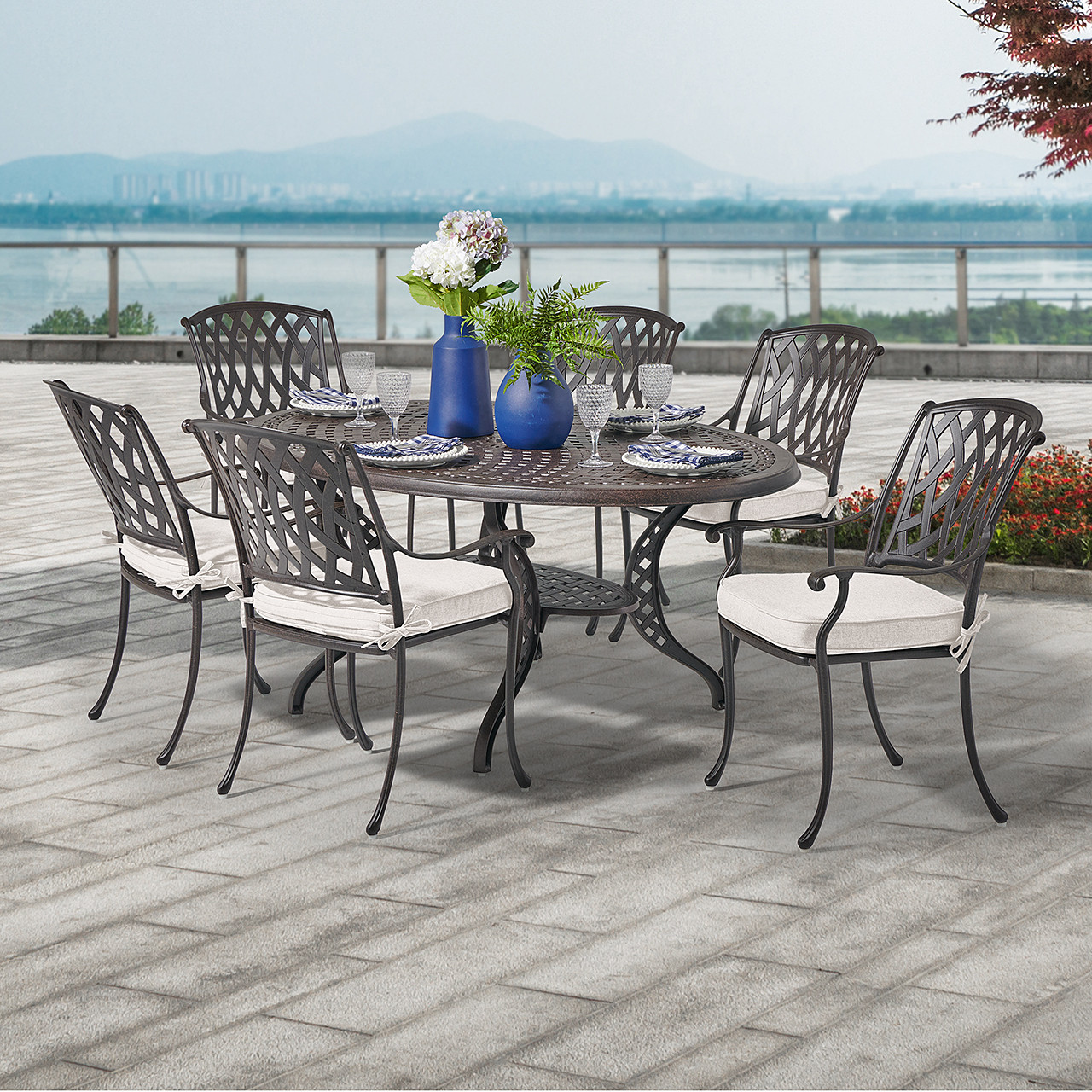 CAST ALUM 7pcs DINING SETS