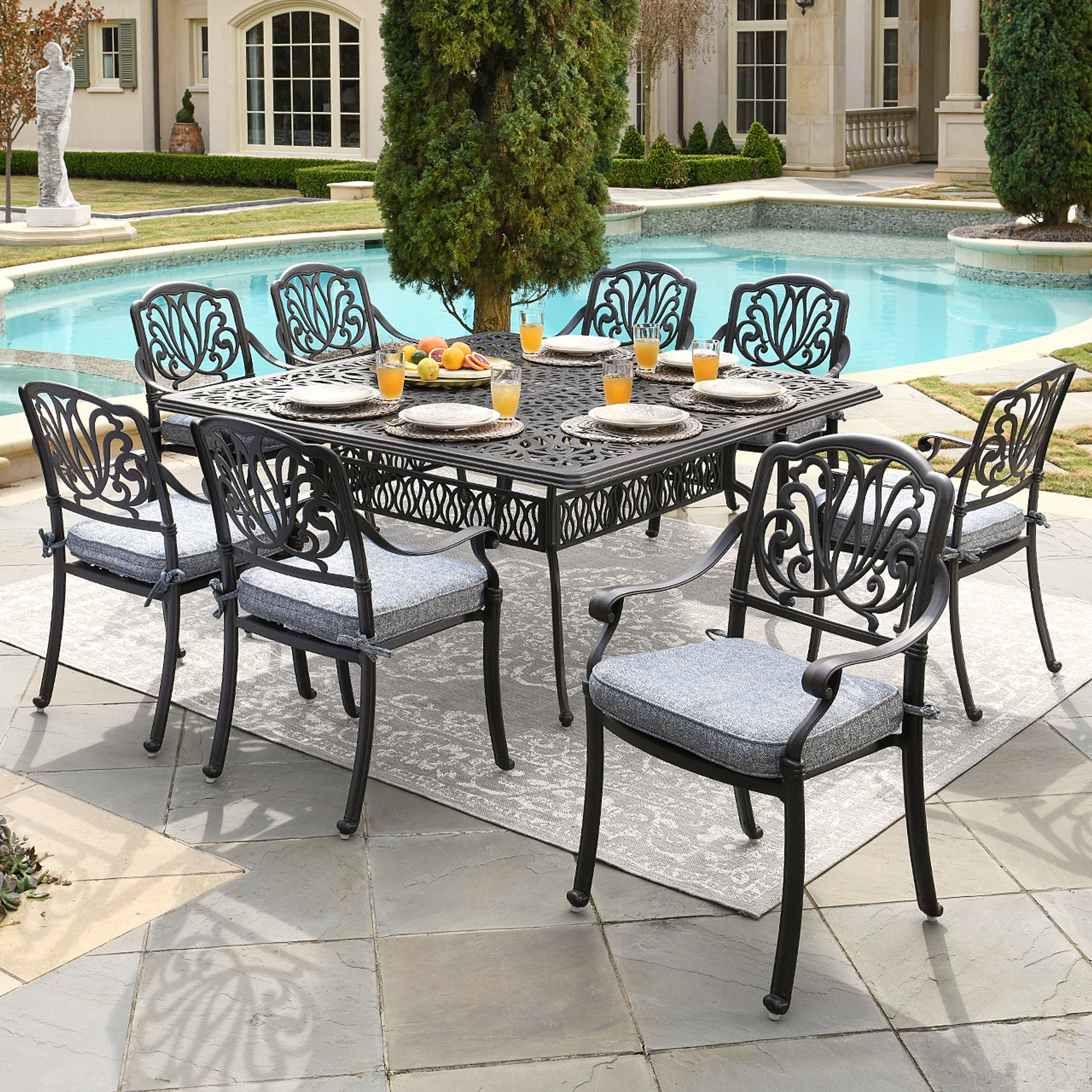 CAST ALUM 9pcs DINING SETS