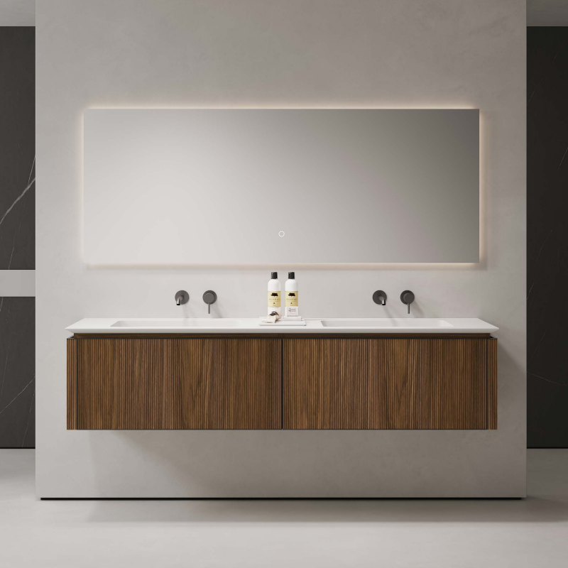 Modern Toilet Bath Room Set Walnut Furniture Small Hanging Wooden Bathroom Cabinets