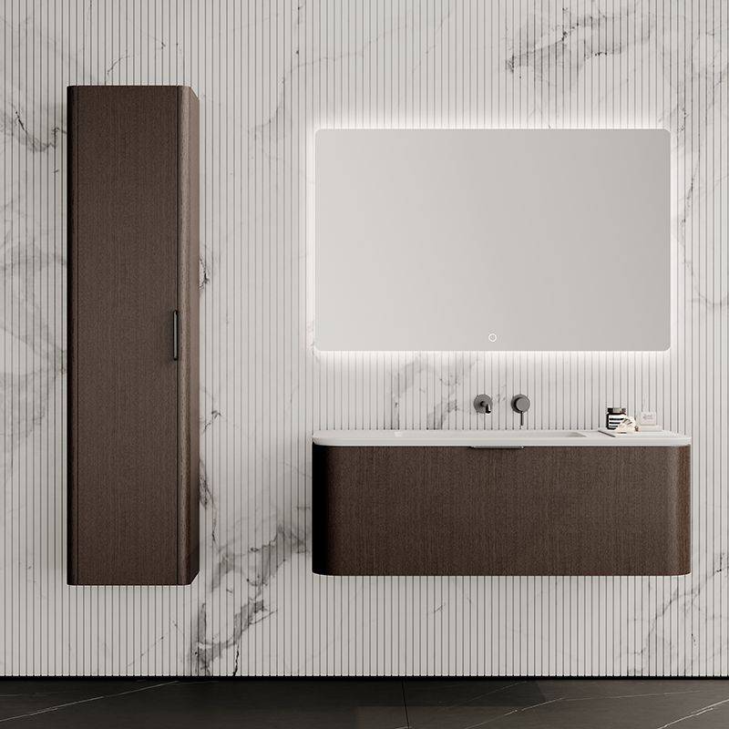 Modern Vanity White Sink Wooden Furniture Bathroom Vanity Cabinet Wall Hung Style Bathroom Vanities