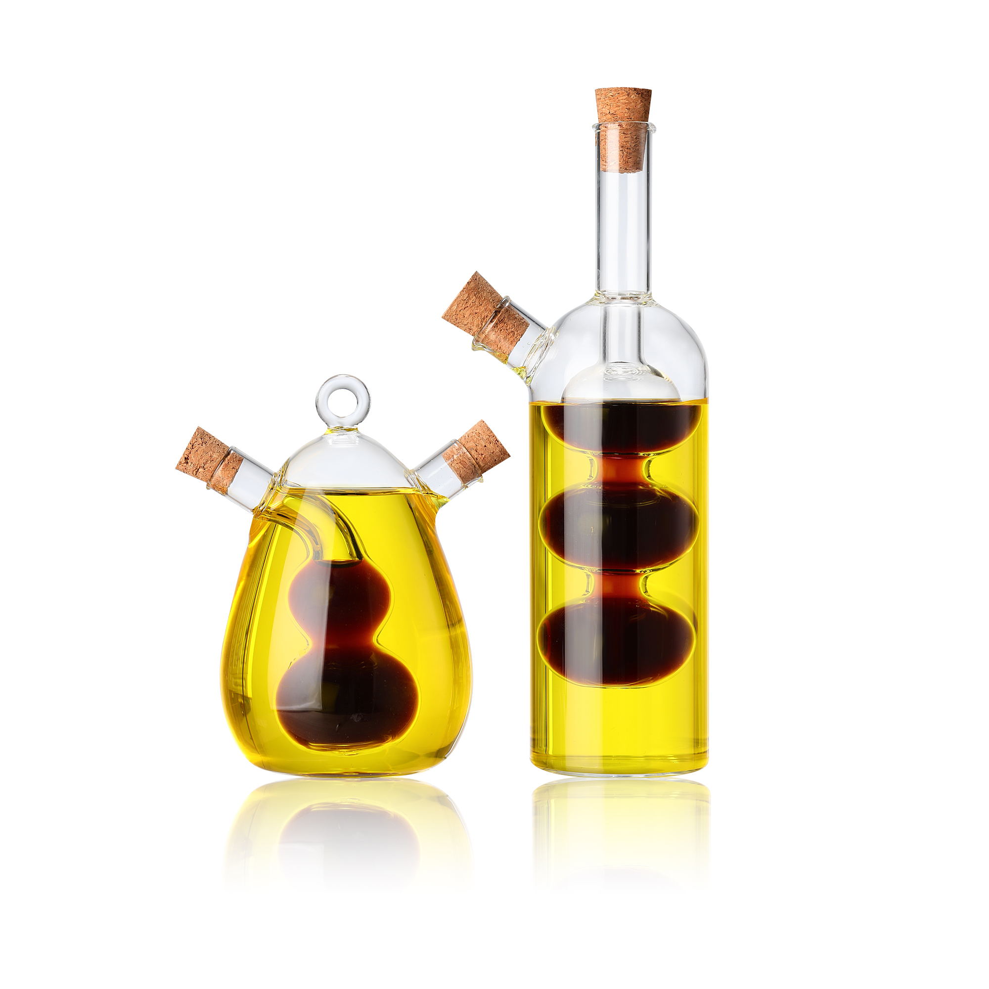 Shaped glass oil can