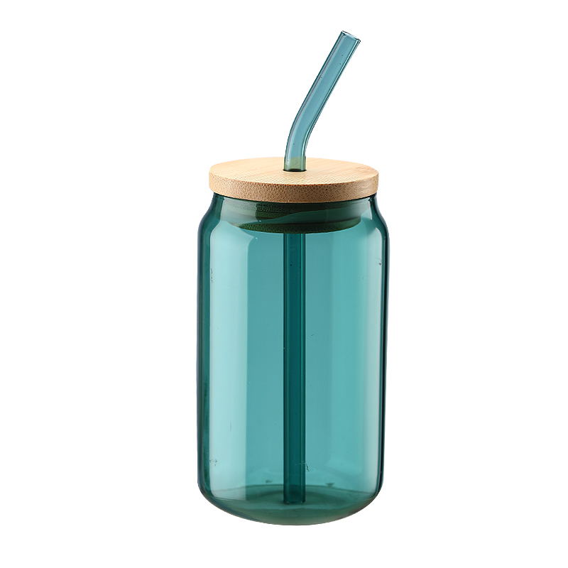 Colored cup with straw