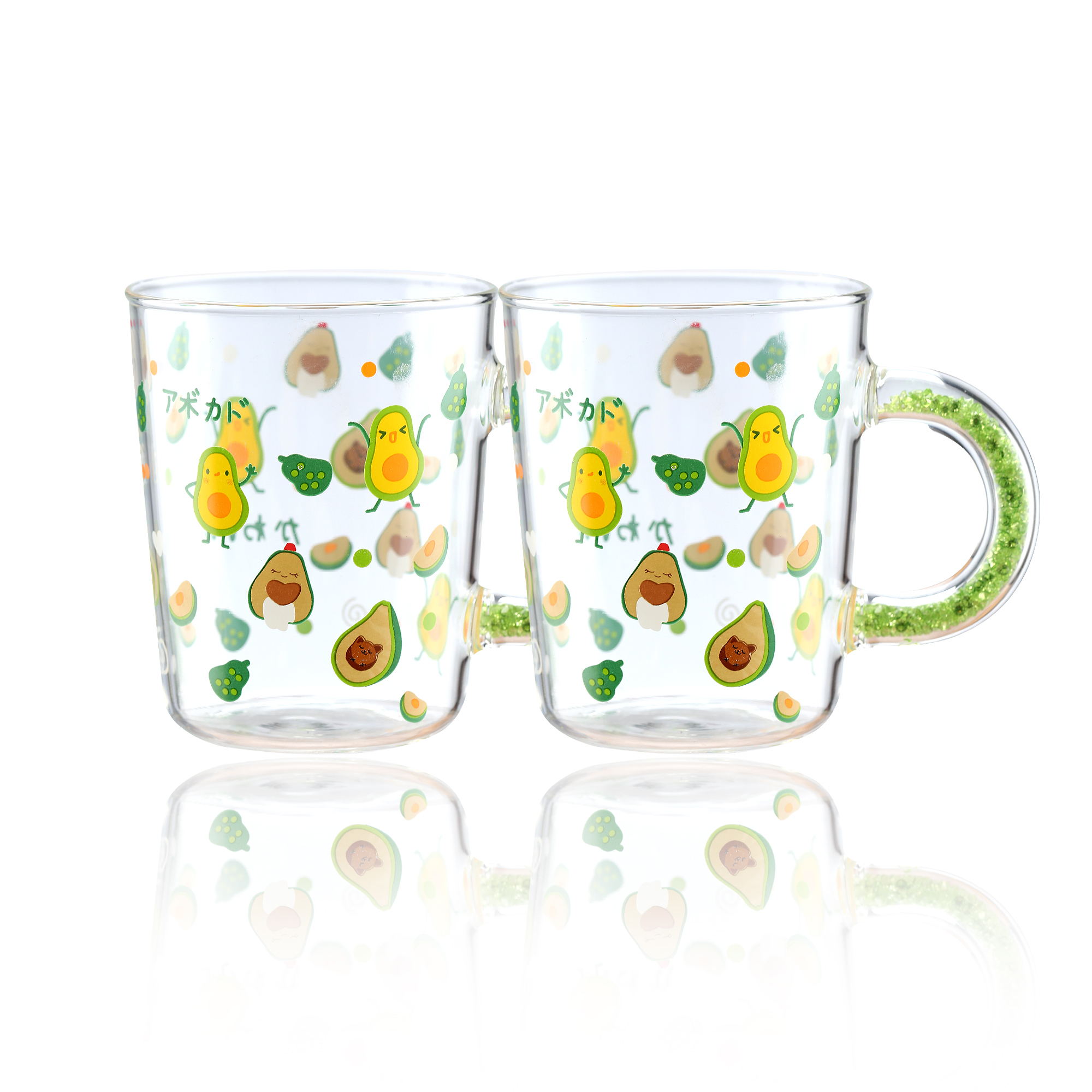 Fruit glass with colored handle