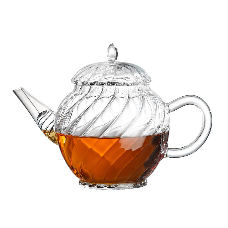 High borosilicate striped teapot