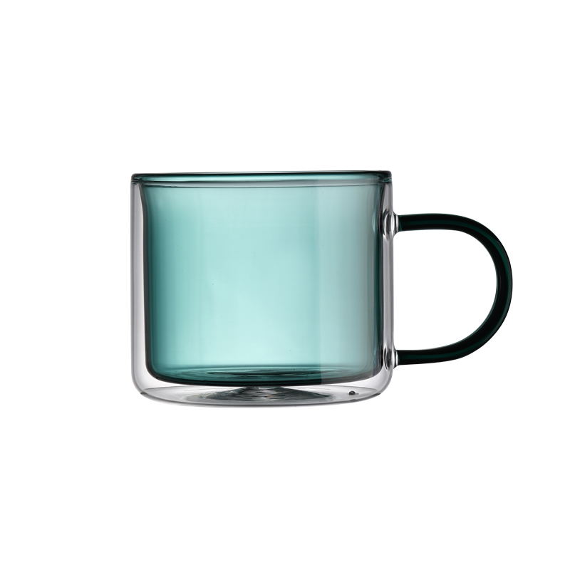 Double layer glass in colorful tea jar