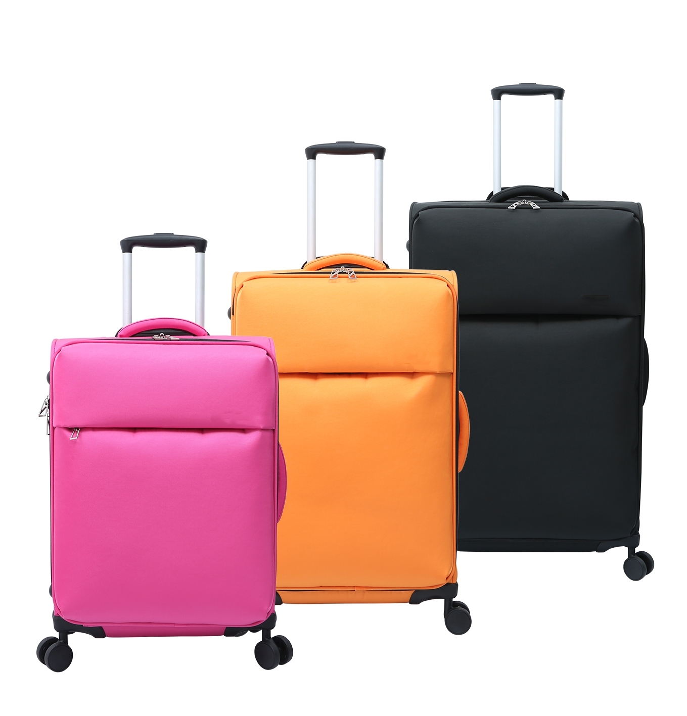 600D softshell 3pcs set travel luggage with lock and 4 wheels