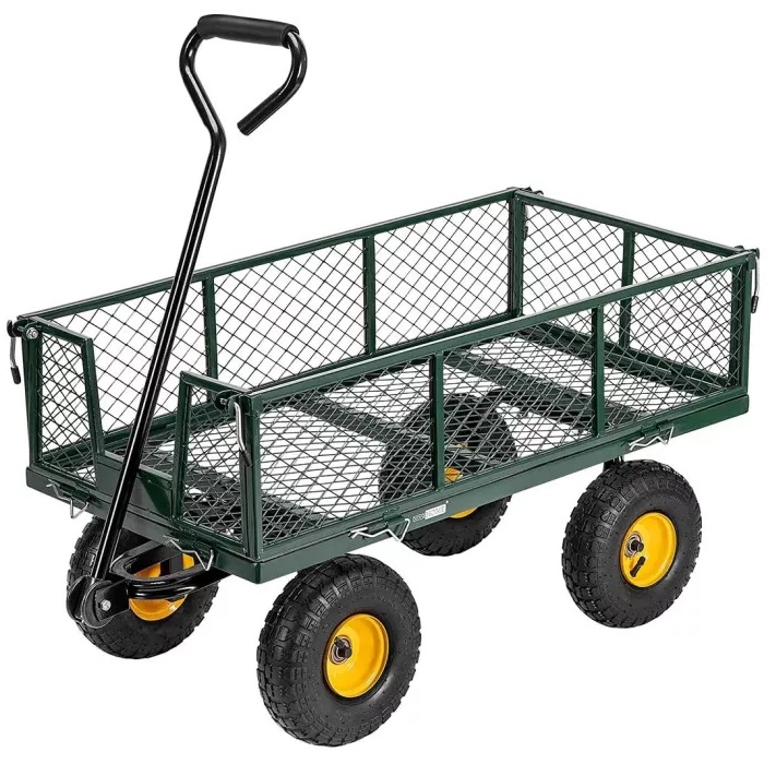 Garden dump utility wagon mesh wagon cart trolley trailer