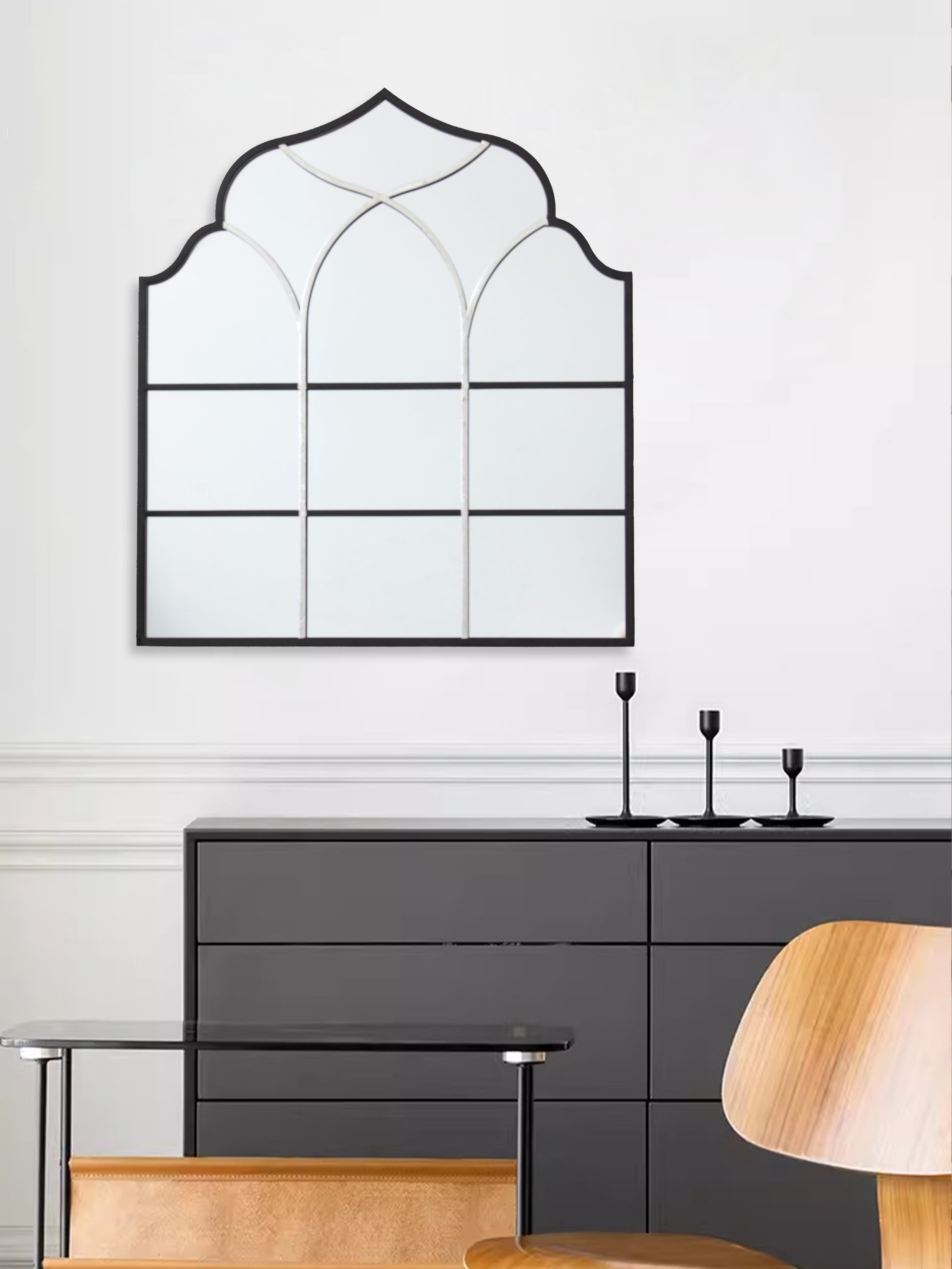 2024ss Simple Elegant Metal Wall Mirror