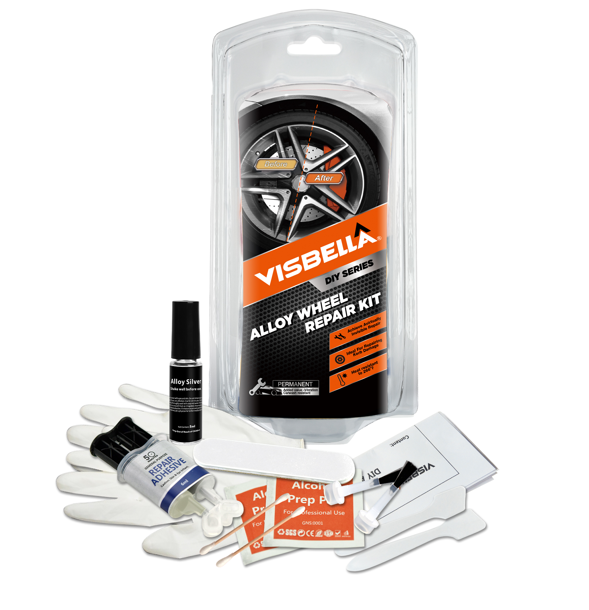 DIY Alloy wheel repair kit-Clamshell