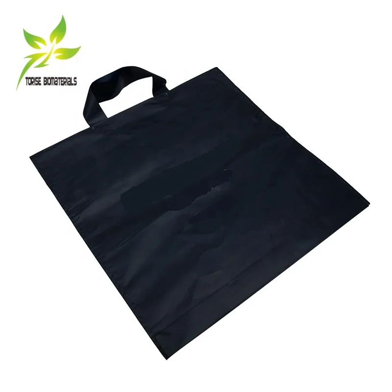 Certified Biodegradable & Compostable Shopping Bag, tote bag,Compostable white Loop Handle Bags