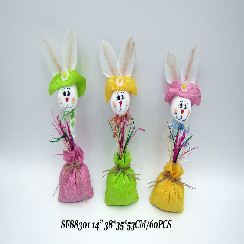 14 Inch Easter Rabbit Decoraiton Standing Assts.