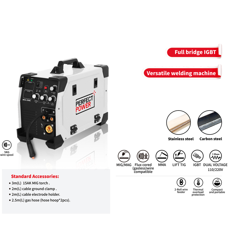 Portable 4 in 1 Welding Machine MIG TIG Gasless flux cored wire MMA and Flux Welding Without Gas