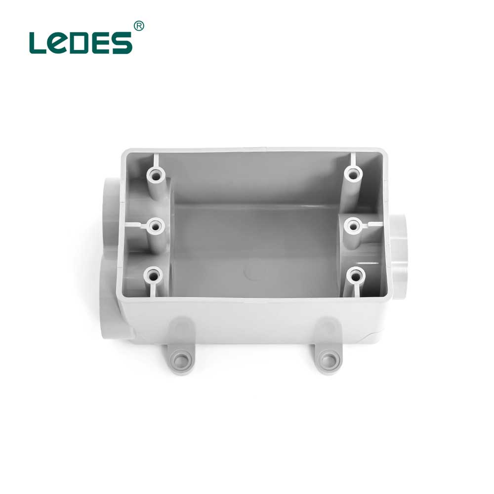 Ledes 1 Gang Outlet Box PVC Electrical Boxes 3 Way
