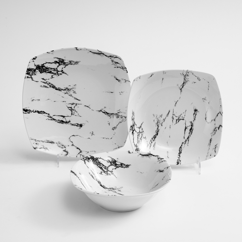 Marble square ceramic tableware