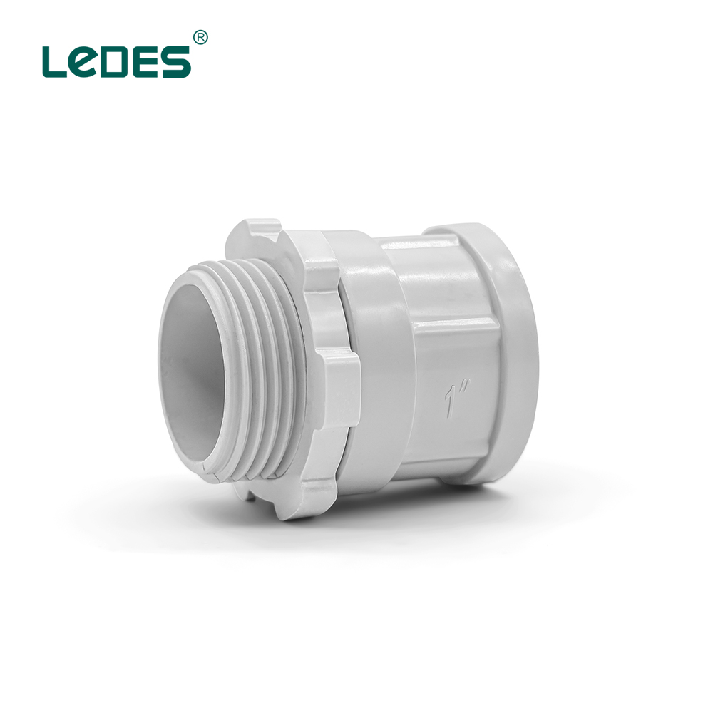 Ledes Male Terminal PVC Conduit Adapters For Schedule 40 80 Electrical Conduit Pipe - Gery