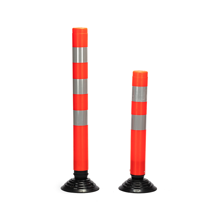 PE Flexible Plastic Traffic Road Delineator Lane Divider Warning Post With Heavy Rubber Base Sale