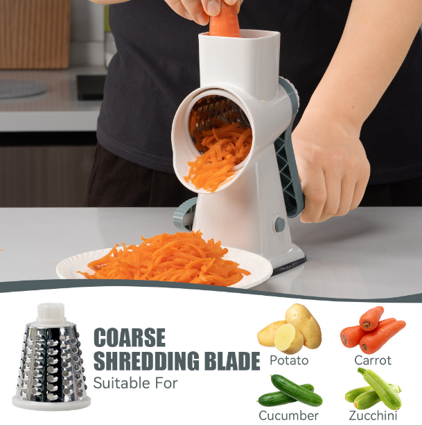 Kitchen Tools 3-in-1 Food Processor Vegetable Chopper Cutter Hand Roller Meat Mincer Household