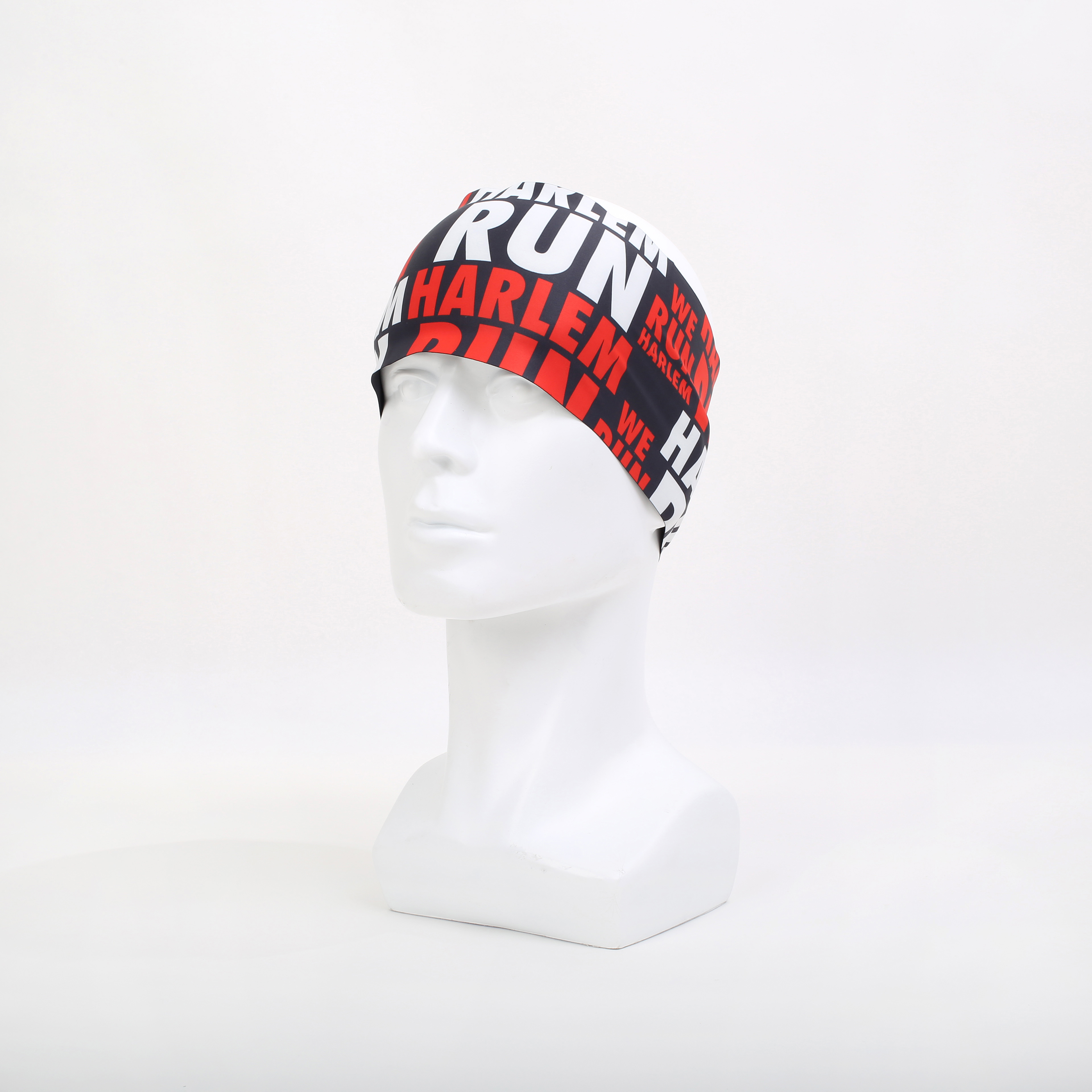 Promotional custom light green headband with heat transfer printing