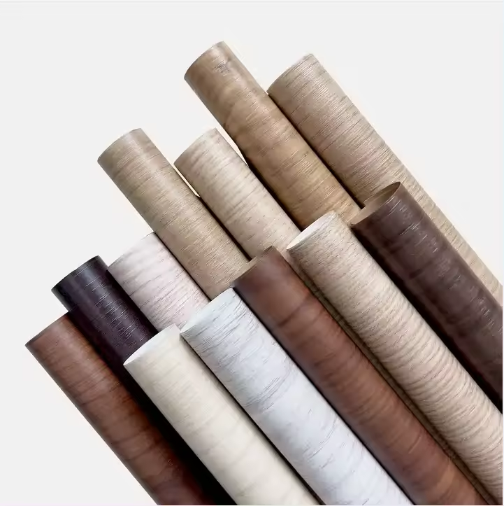 PVC Self Adhesive Film For Furniture Wood Grain Design Decorative Pvc Film Roll vacuum door membrane