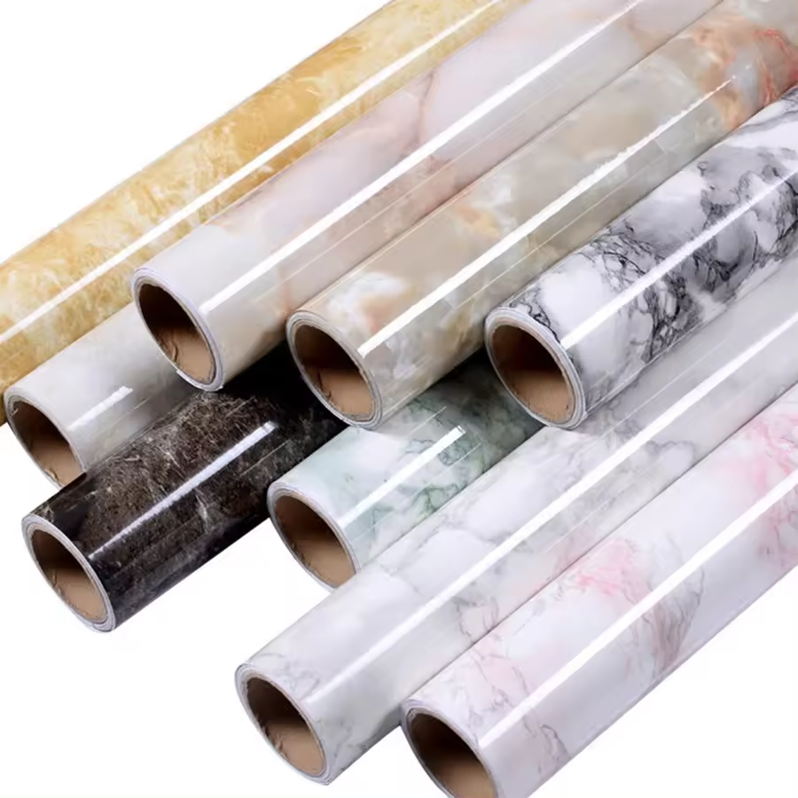 Marble Texture PVC Vinyl Decorative Film For panel furniture kitchen wall decoration
