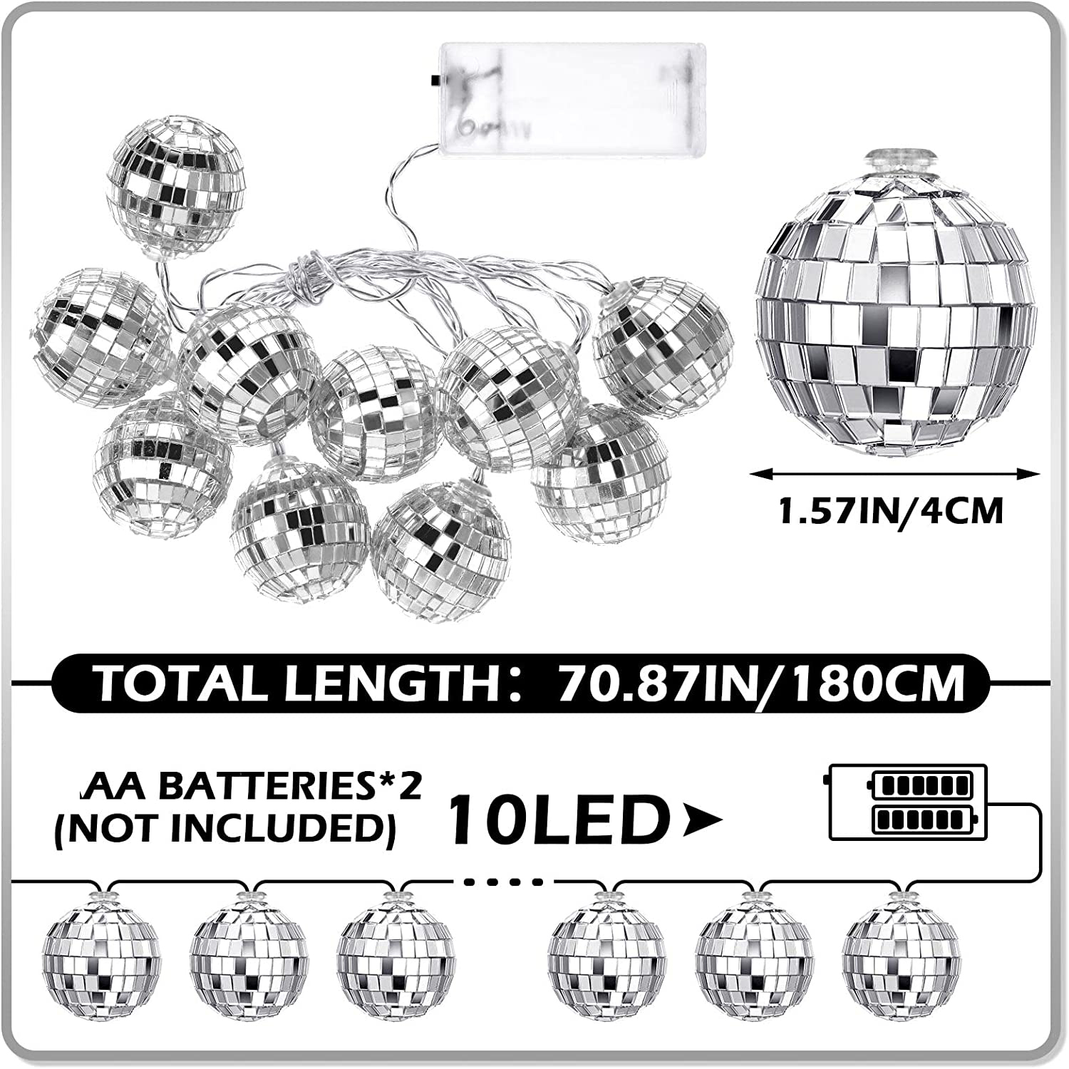 Christmas light disco ball garland light