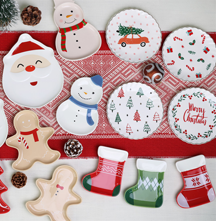 Christmas series tableware set ceramic dinner plate salad plate Salad Bowl Mug