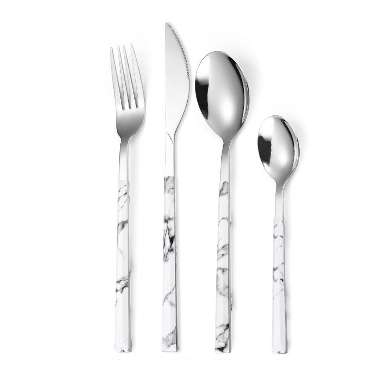 JJY stainless steel cutlery set knife fork spoon flateware sets high quality