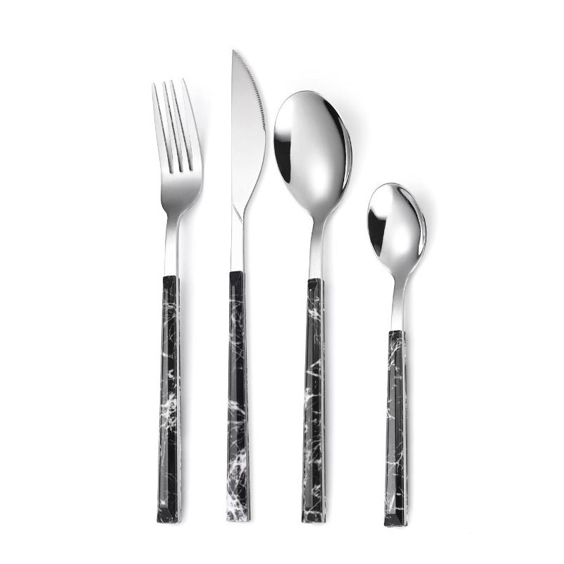 JJY stainless steel cutlery set knife fork spoon flateware sets high quality