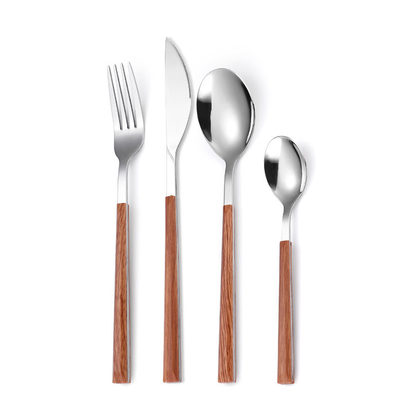 JJY stainless steel cutlery set knife fork spoon flateware sets high quality