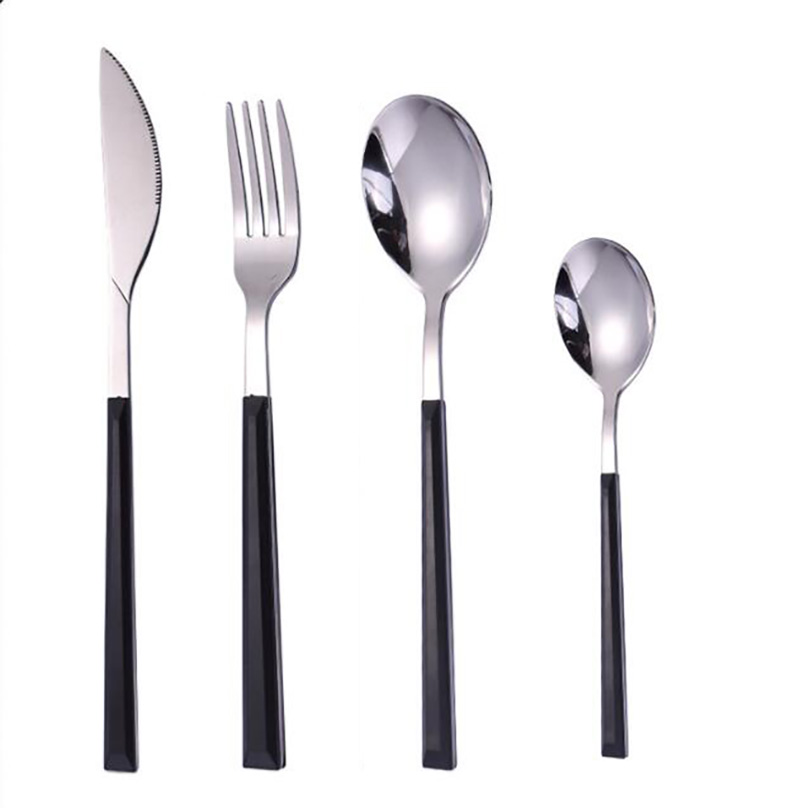JJY stainless steel cutlery set knife fork spoon flateware sets high quality