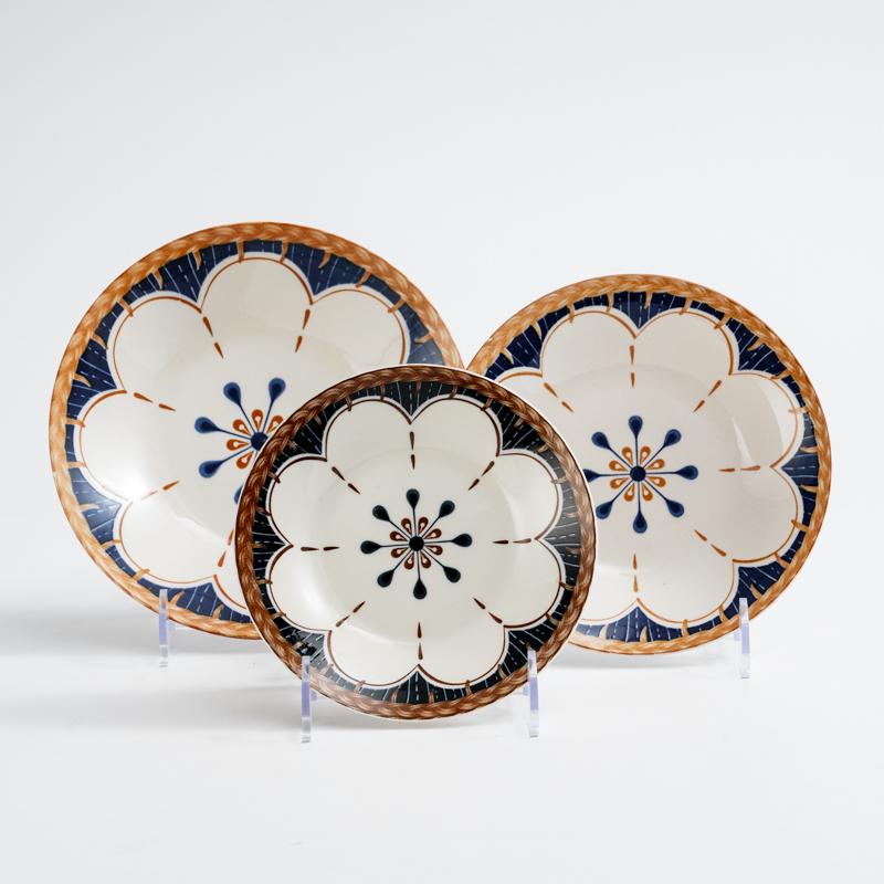 Yizhi plum bowl bottom flower ceramic tableware