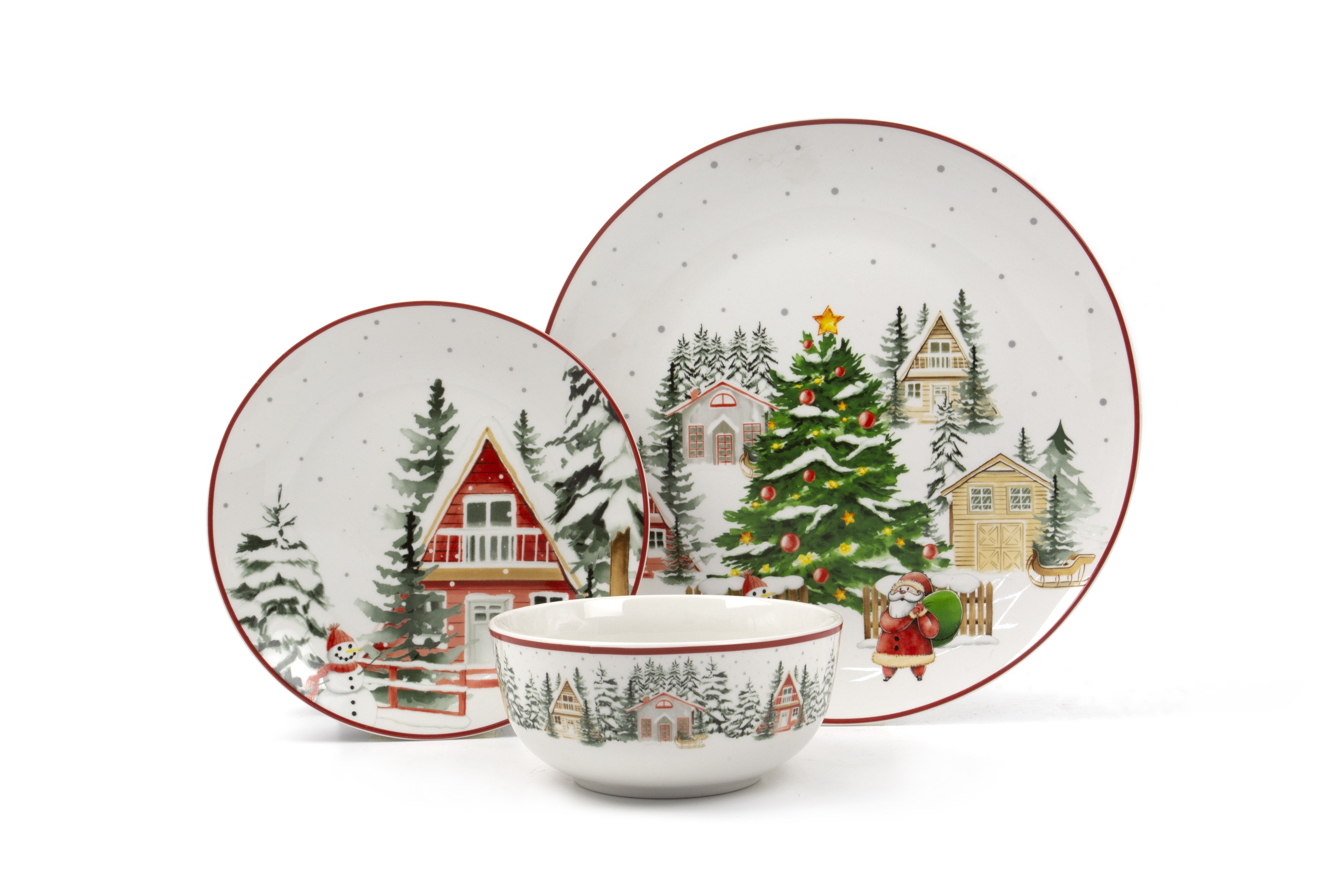 Christmas Themed Porcelain Dinner Set