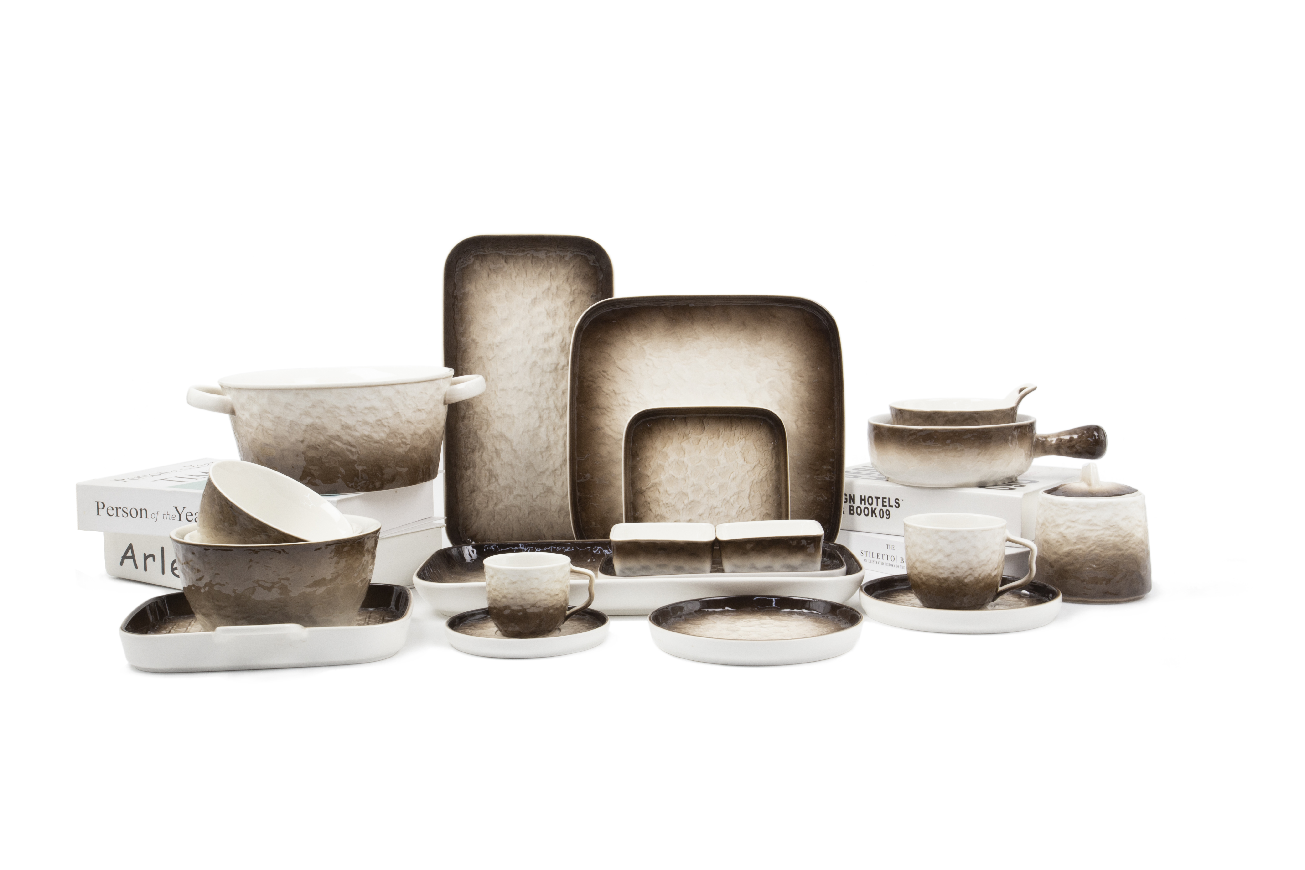 Reactive Glazed Porcelain Dinner Set