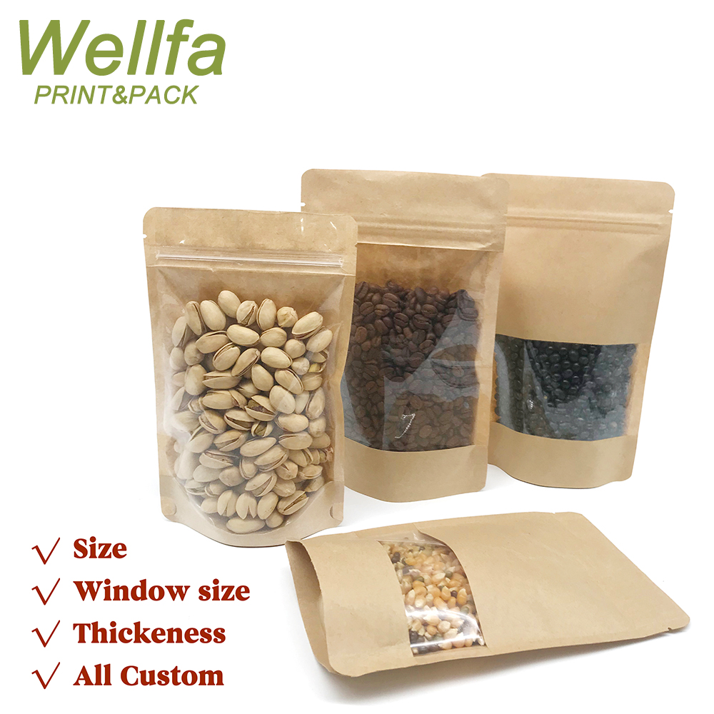 Kraft paper stand up bag