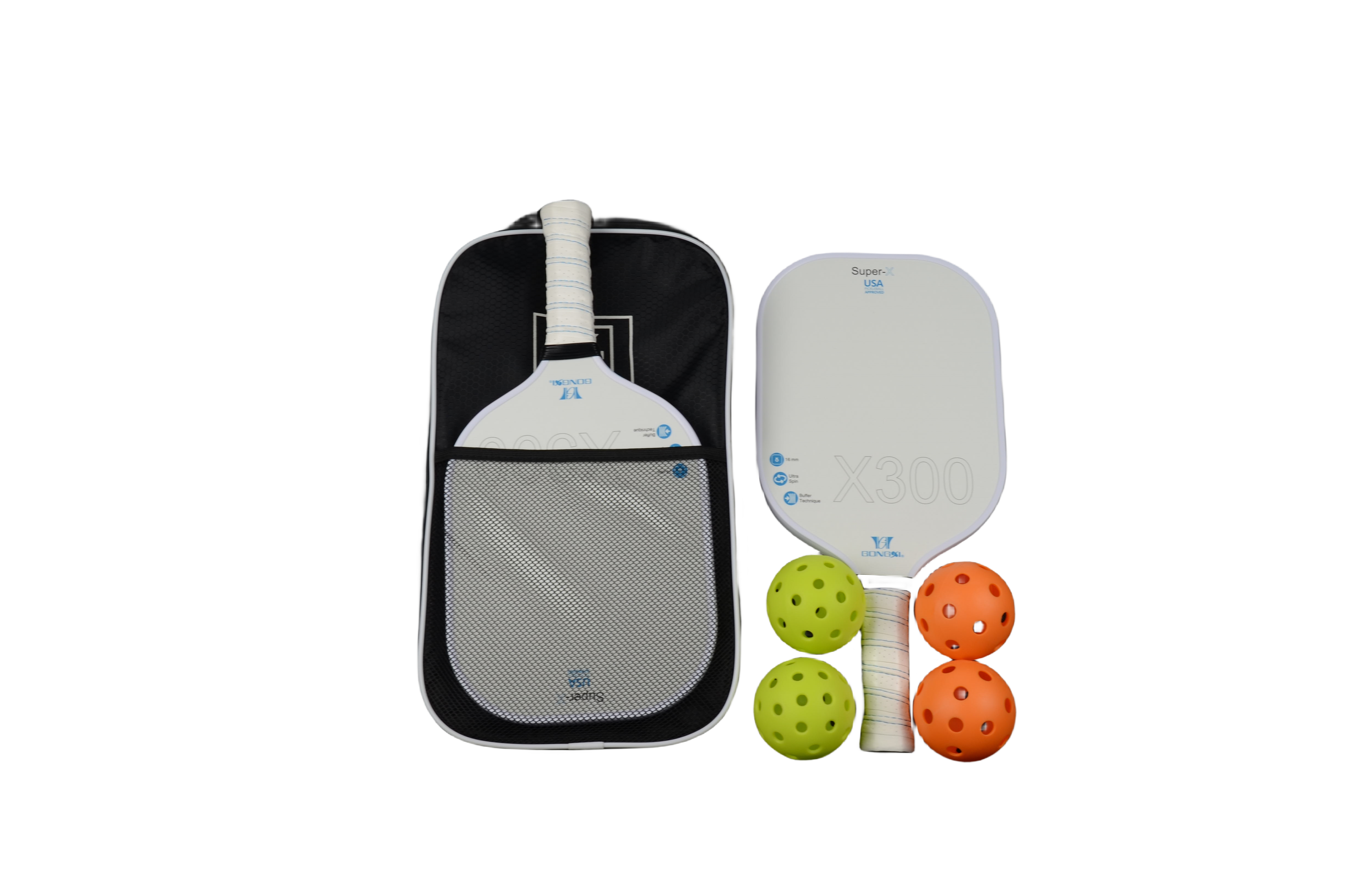 Elongated fiberglass pickleball paddle