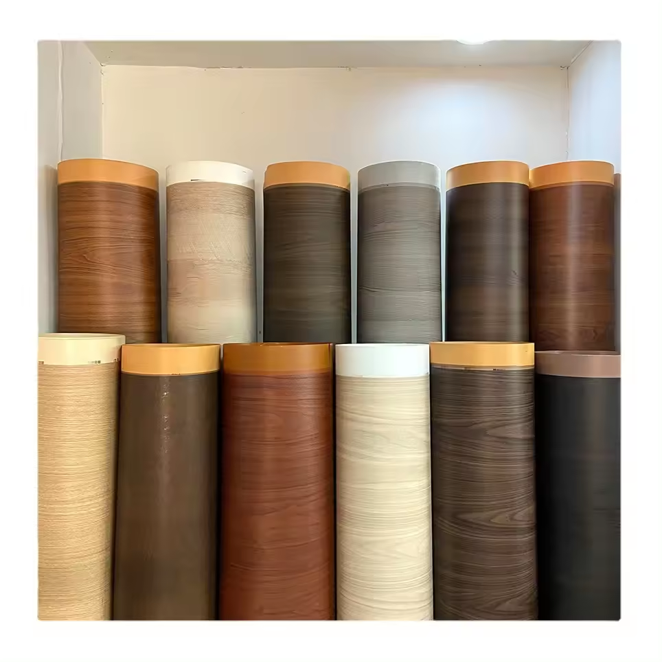 Thick Vinyl Wood Veneer PVC Lamination Film Heat Insulation for Hotel Vacuum & Furniture Processing