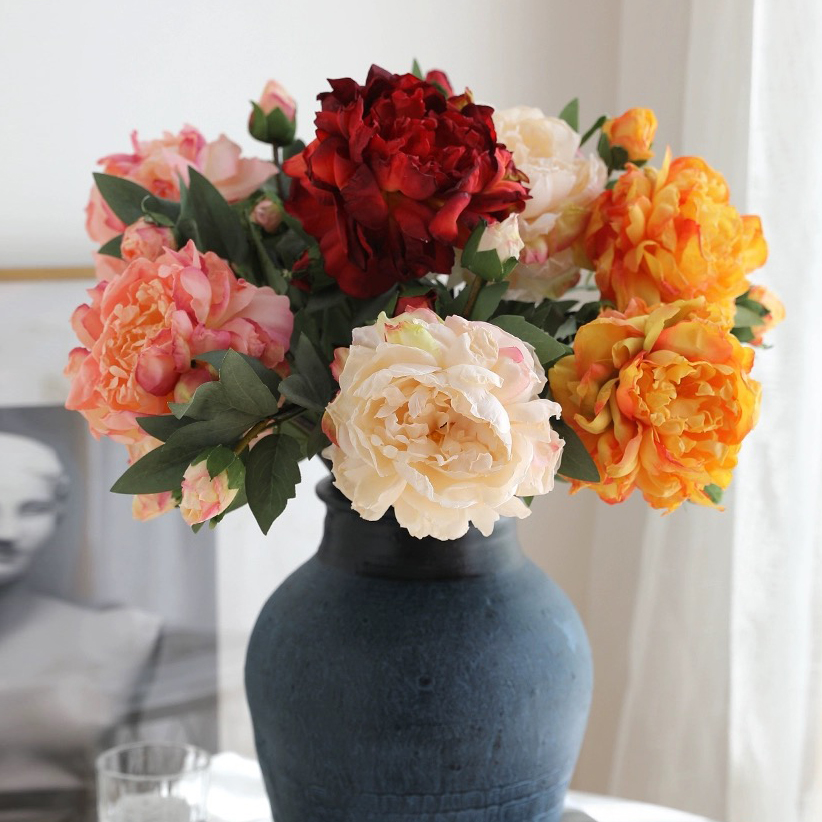 Transworld Artificial Peony Silk Flowers Artificial Flower for Wedding Home Decorations