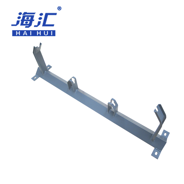 Belt conveyor trough roller frame