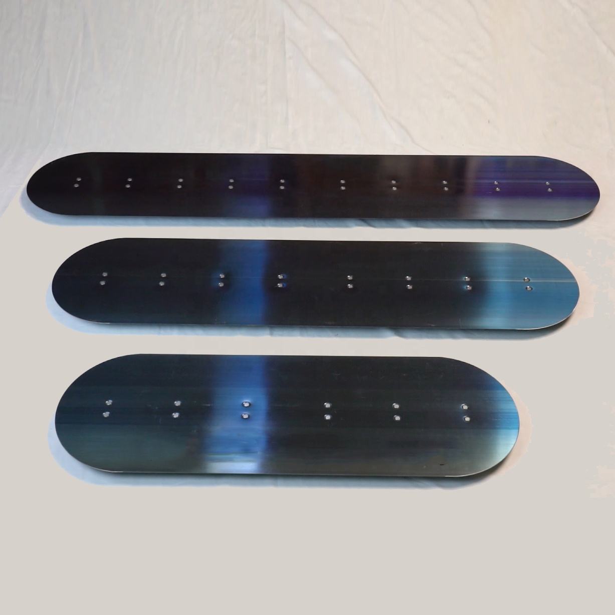 BUILDER Blue Glider Round End Big "D" Blue Steel Concrete Float Blade Fresno Trowel Blade