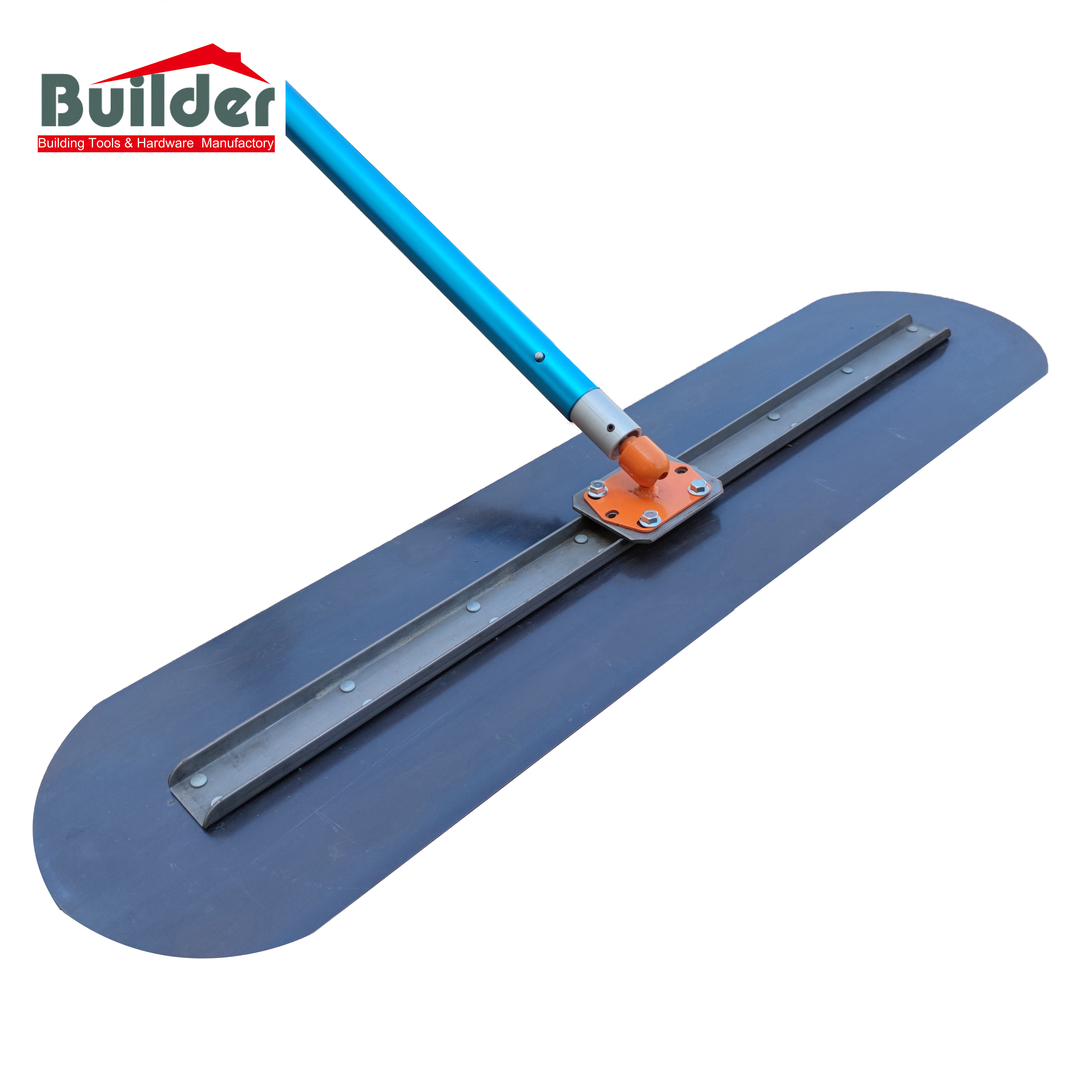BUILDER Blue Glider Round End Big "D" Blue Steel Concrete Float Blade Fresno Trowel Blade