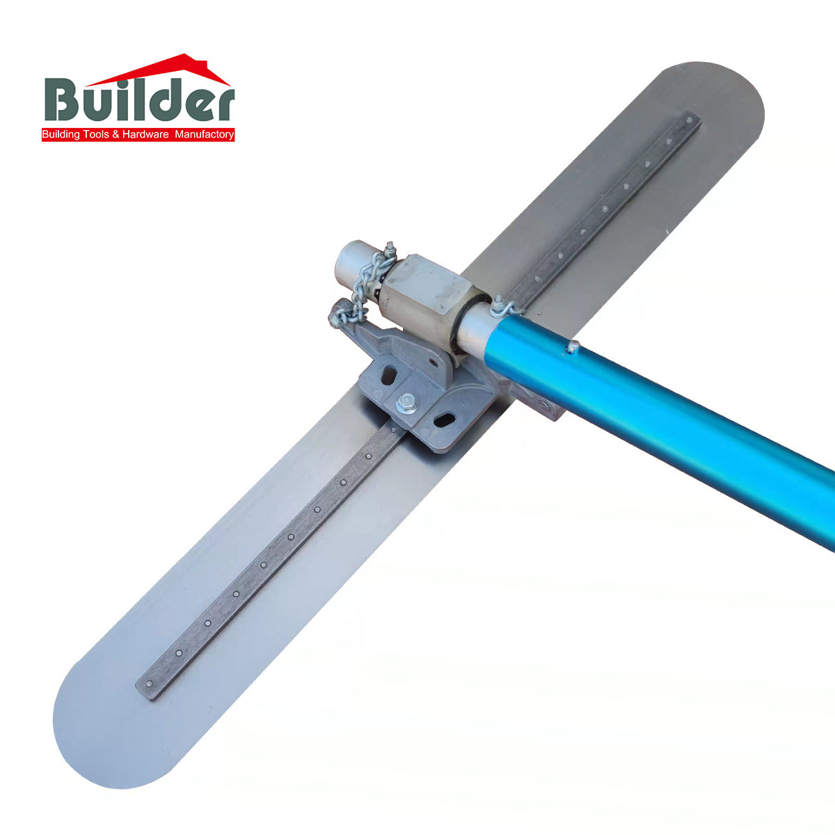 BUILDER Blue Glider Round End Big "D" Blue Steel Concrete Float Blade Fresno Trowel Blade